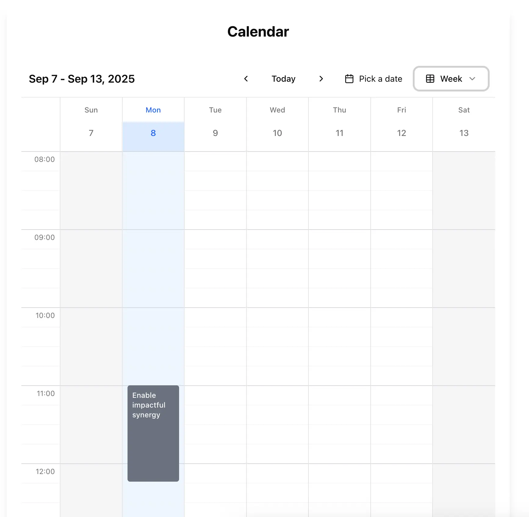 Calendar Component